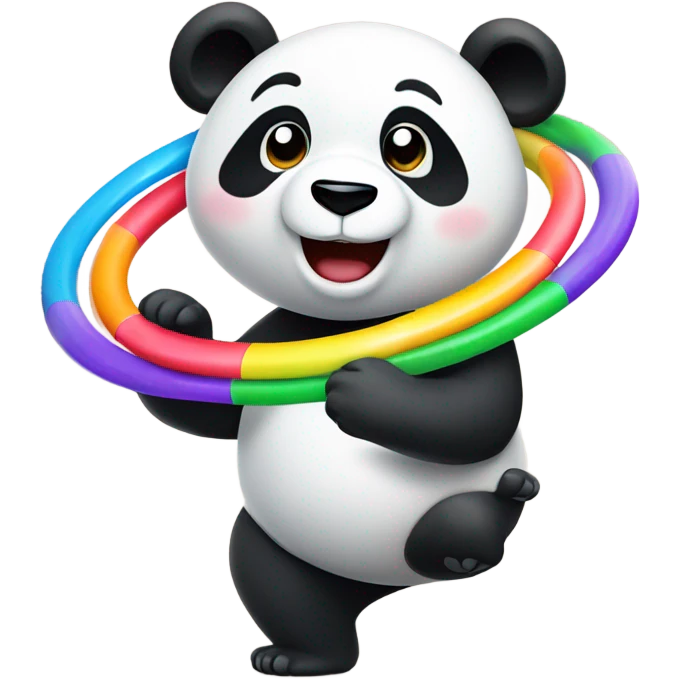 Panda doing hula hoop emoji