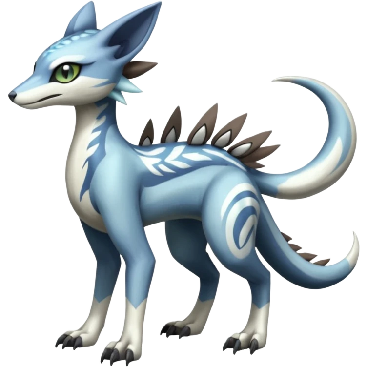 Meloetta-Sergal-Genet-Palkia-Dialga-hybrid-fusion-Fakémon-creature, full body emoji