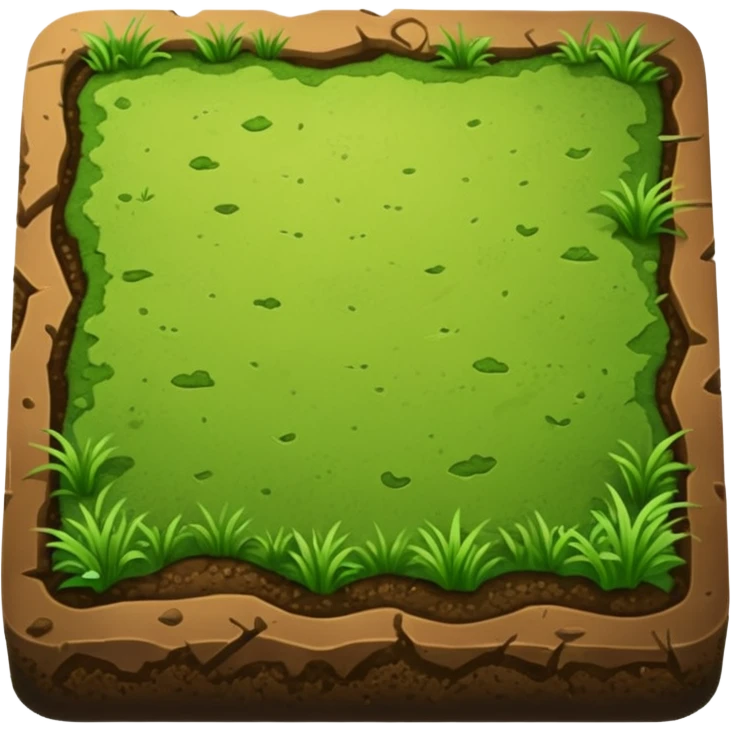 A slice of land. grass on top, dirt on the lower half. in the shape of a slab. square-ish but still quite flat emoji