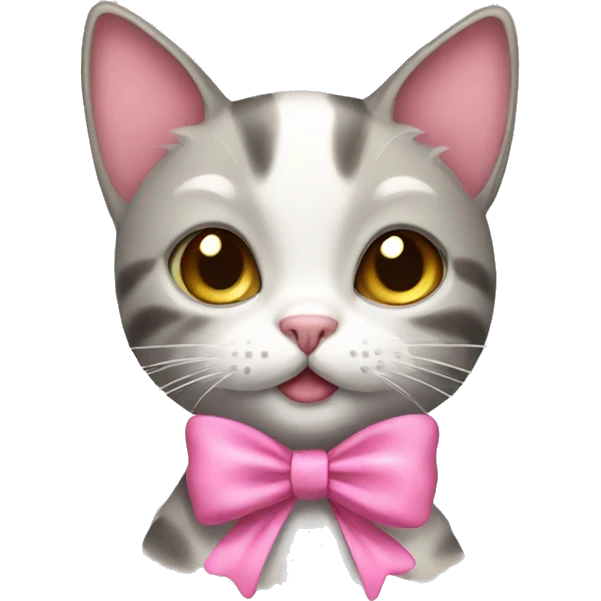 Cat with pink bow emoji