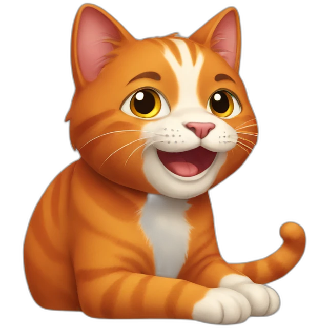 happy-red-cat emoji