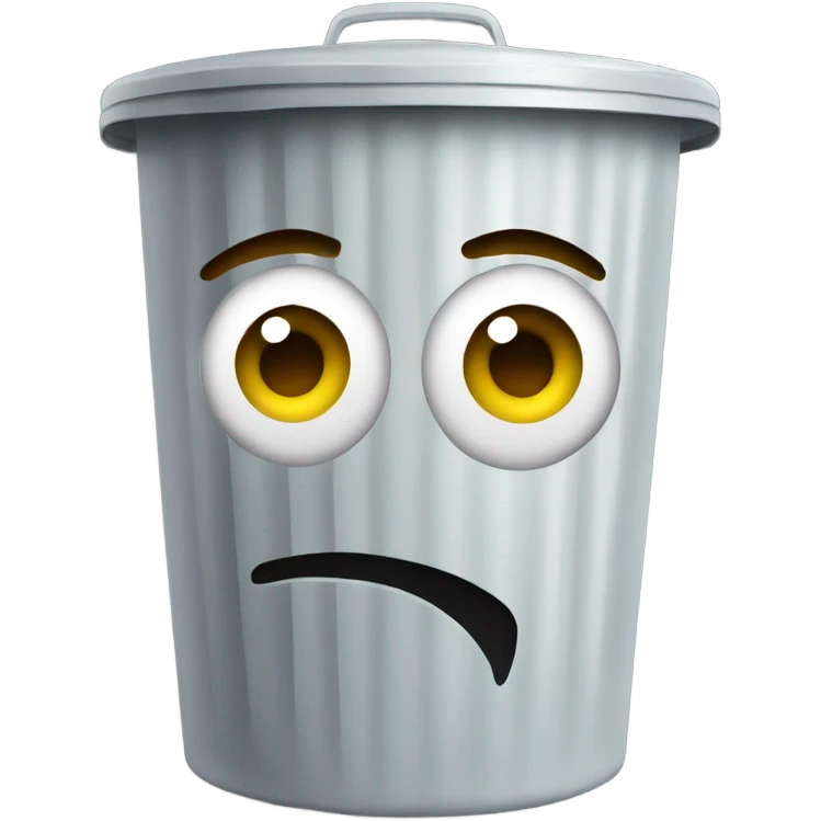 Trash can with a face emoji