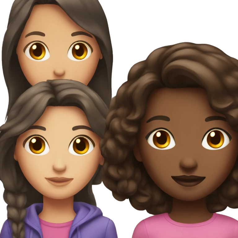 brunette and colorful girl emoji