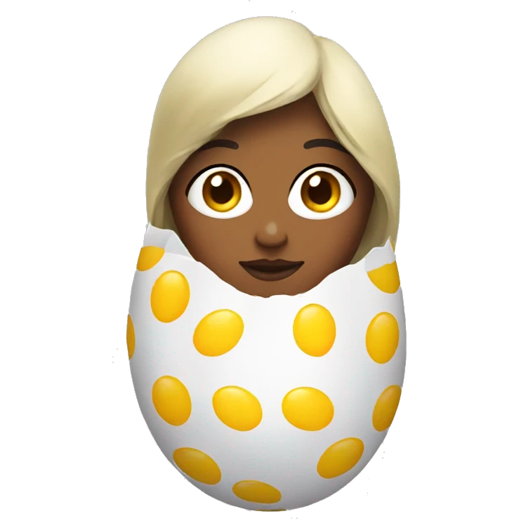 girl dressed up as eggs emoji
