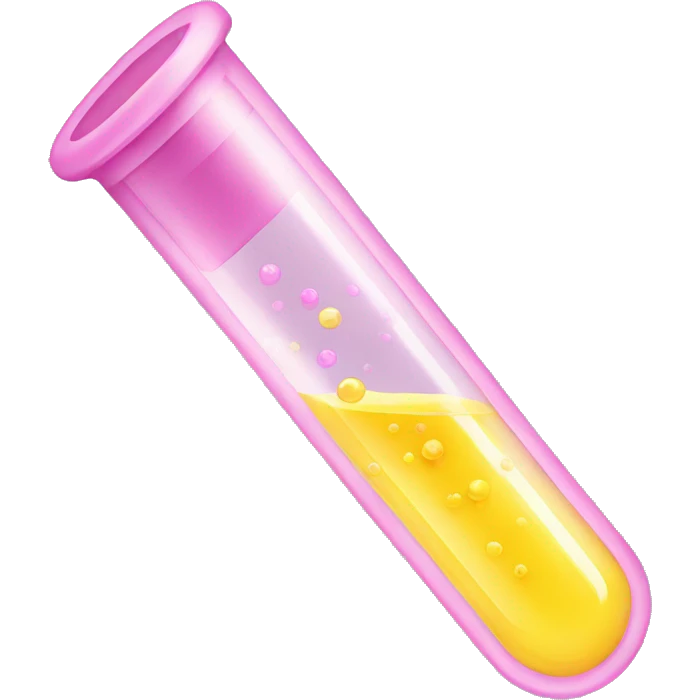 Test tube yellow with light pink at the top emoji