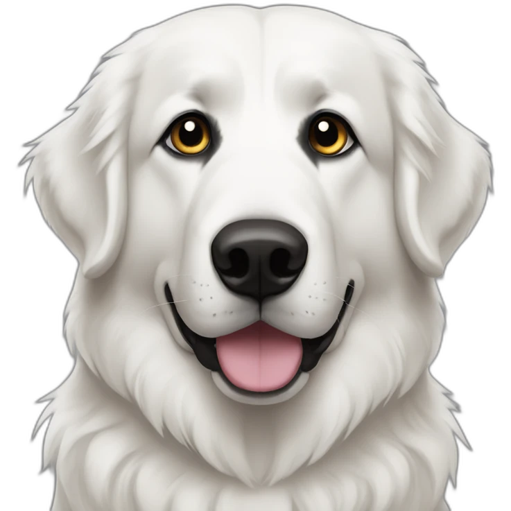 great Pyrenees adult with black ears and black eyes emoji