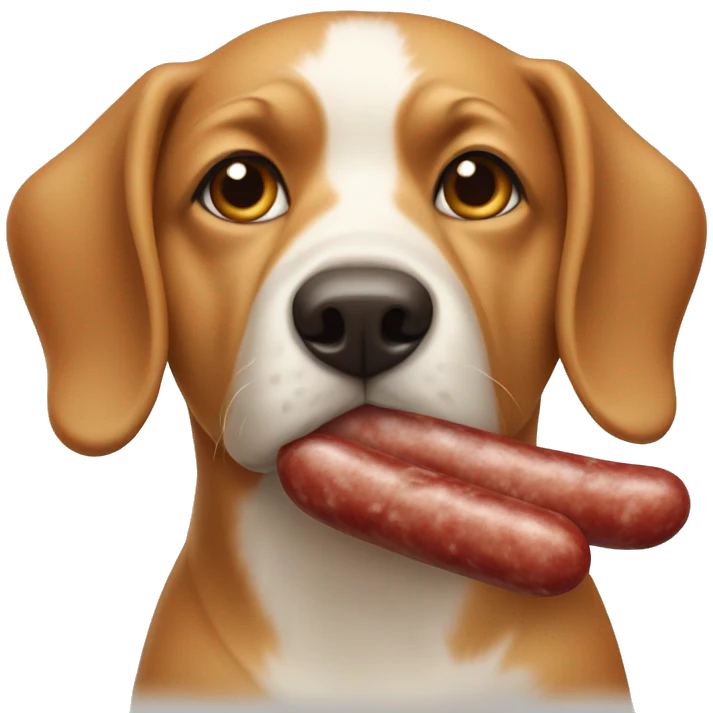 Dog with saucisse emoji