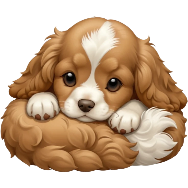 Russian Cocker Spaniel puppy sleeping emoji