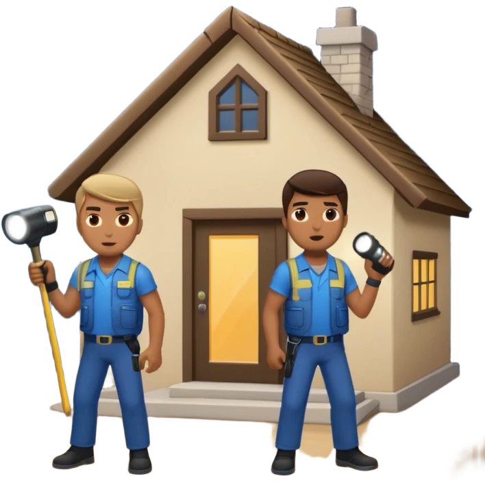 two guys trespassing a house emoji