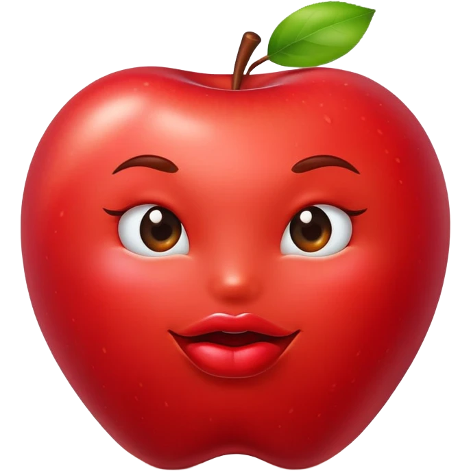 Apple with very big lips emoji