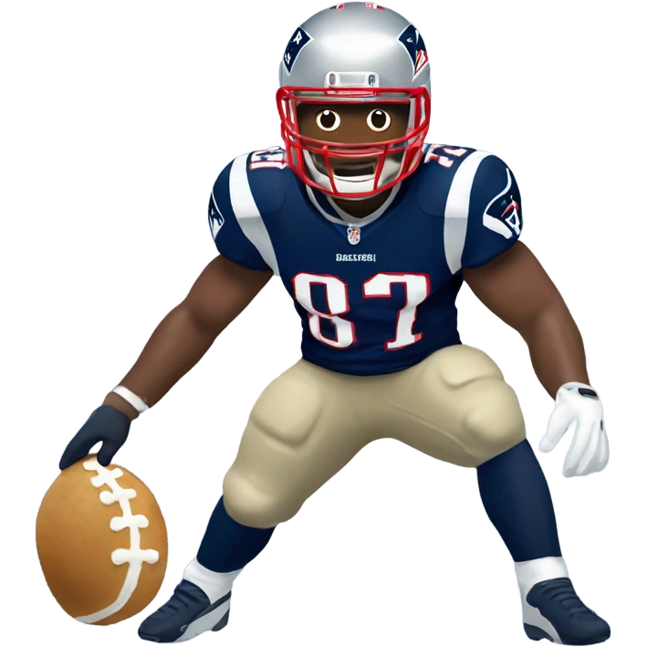Patriots player as a gingerbread man emoji