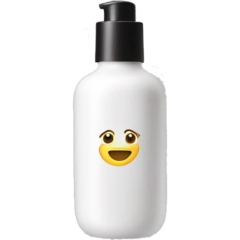 liquid facial exfoliating bottle with label emoji