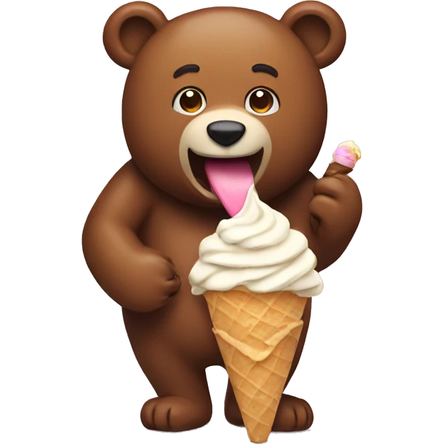 bear eating icecream emoji