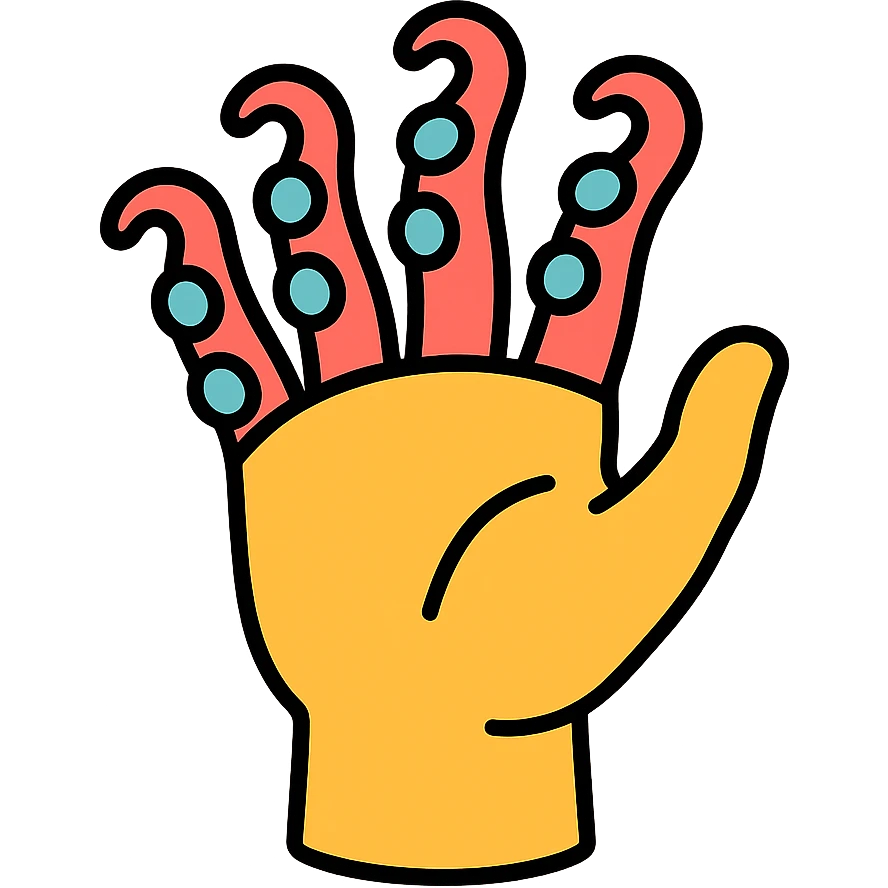 hand with tentacles instead of fingers emoji