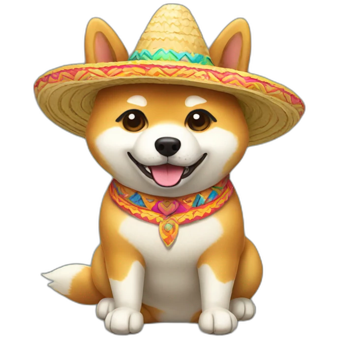 shiba inu wearing sombrero emoji