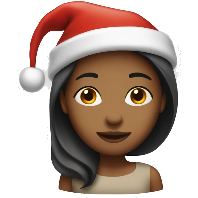christian girl in santa hat emoji