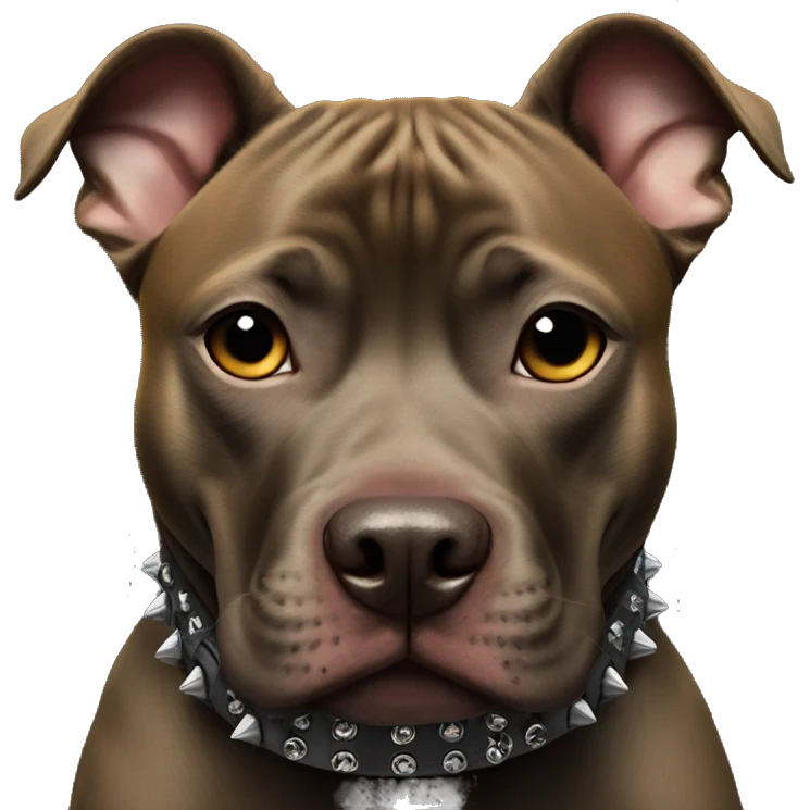 spiked collar on black pit bull emoji