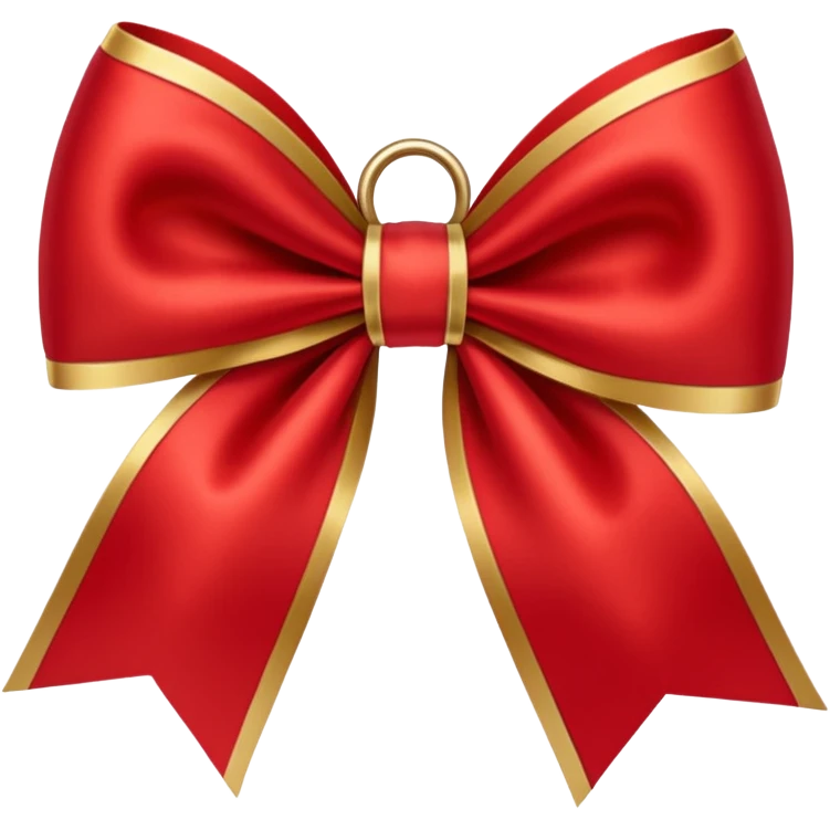 Red christmas bow with gold emoji