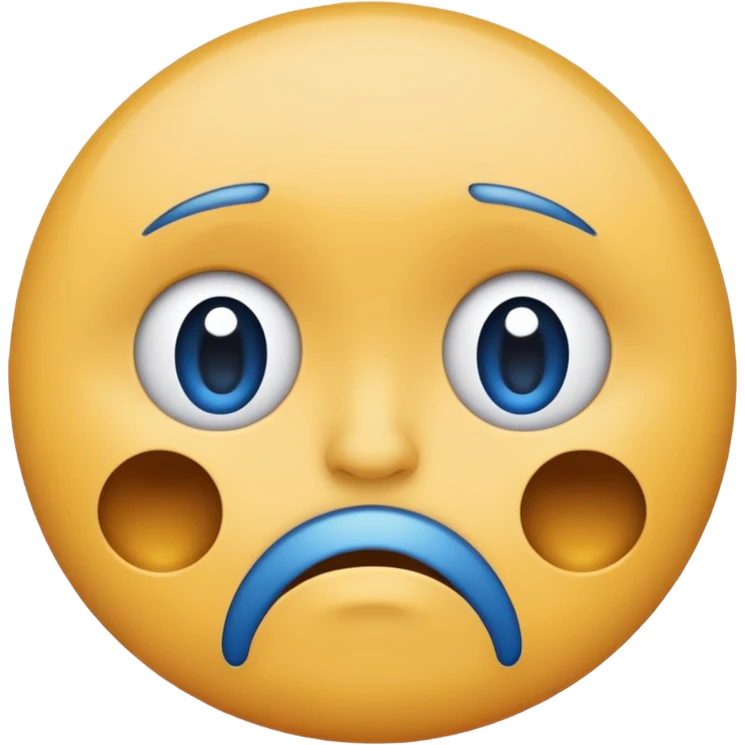 Sad face blue. emoji  emoji