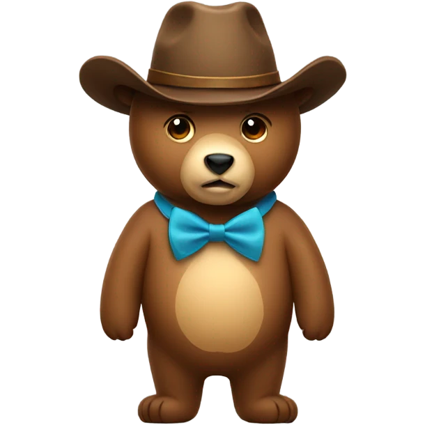 Bear with cowboy hat and bow tie emoji