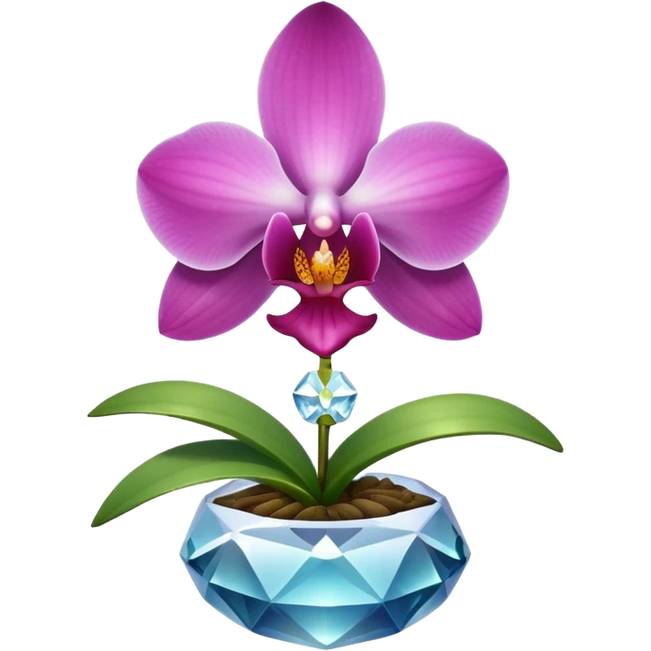 orchid with crystal growing from center emoji