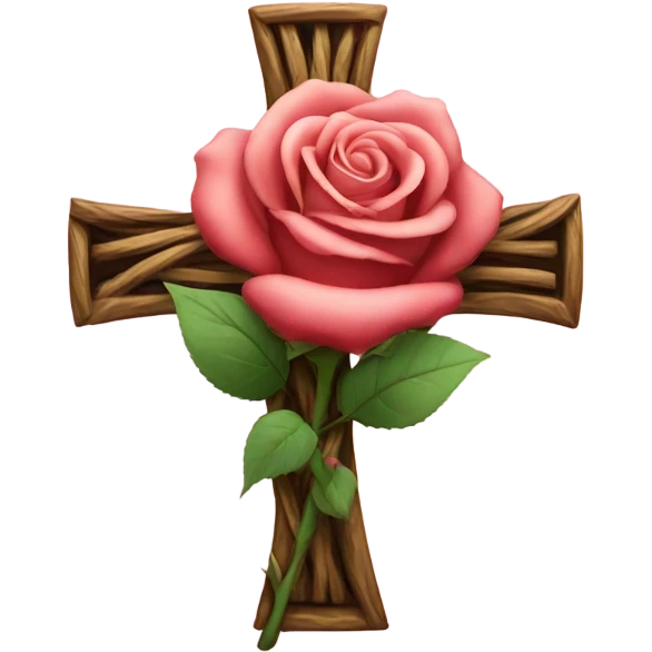 Rose wrapped around a cross emoji