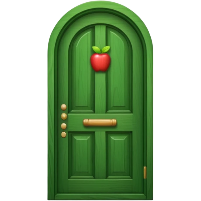 A wooden green door emoji in the style of Apple emoji emoji
