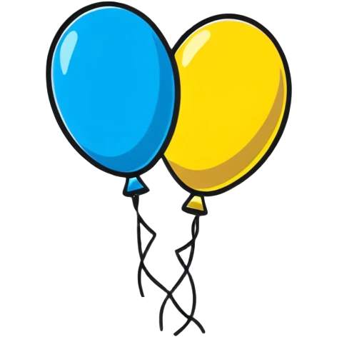 celebration poster with balloons emoji