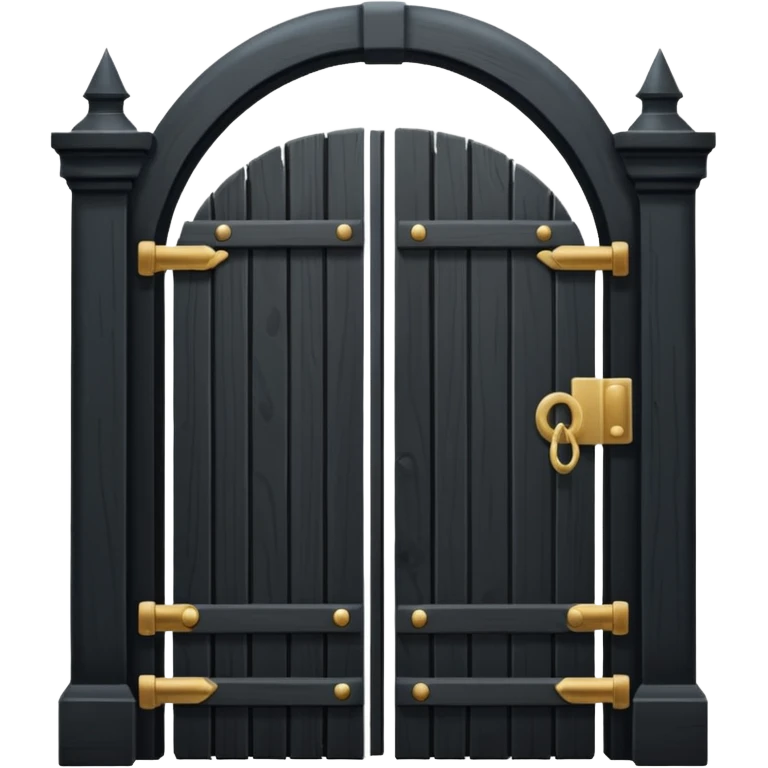 iOS emoji, minimal dark gate, sealed door, flat design emoji