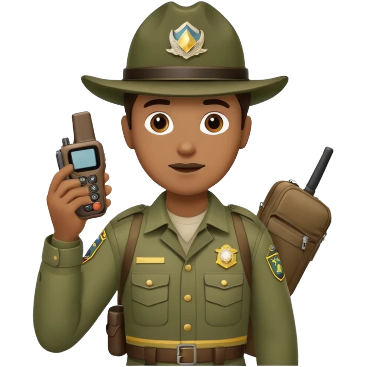 mountain ranger with walkie talkie emoji