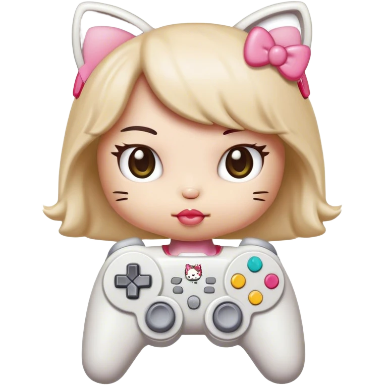Hello kitty play video game controller emoji