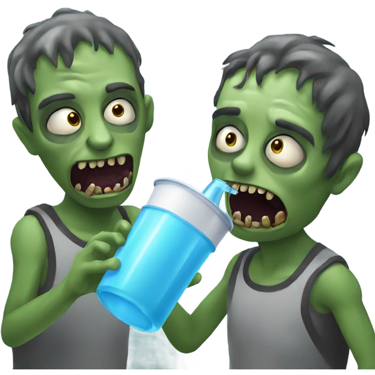 Zombies drinking water emoji