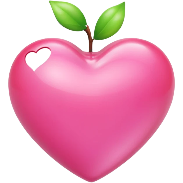 Apple-style 3D emoji of a shiny pink  heart, smooth and glossy surface, simple and elegant design, no background. emoji