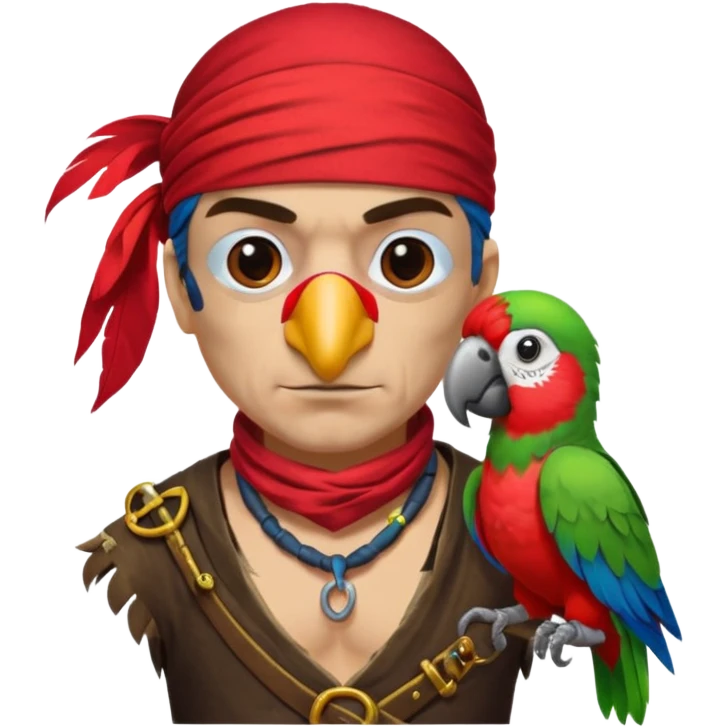 pirate and parrot emoji