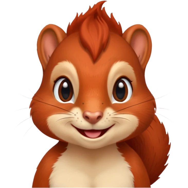 emoji Realistic sexy red Mama squirrel withe freckles. smiling eyes. For profil pic. emoji