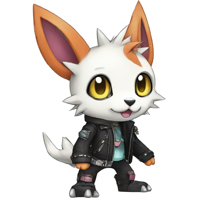 cute cool edgy punk Digimon-Fakemon-animal full body emoji