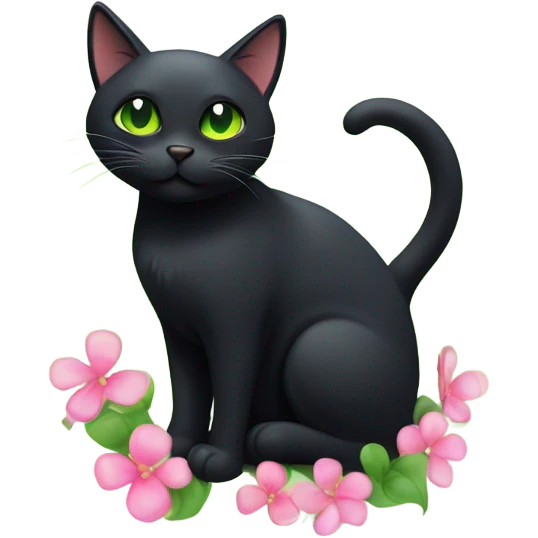Black cat in love  emoji