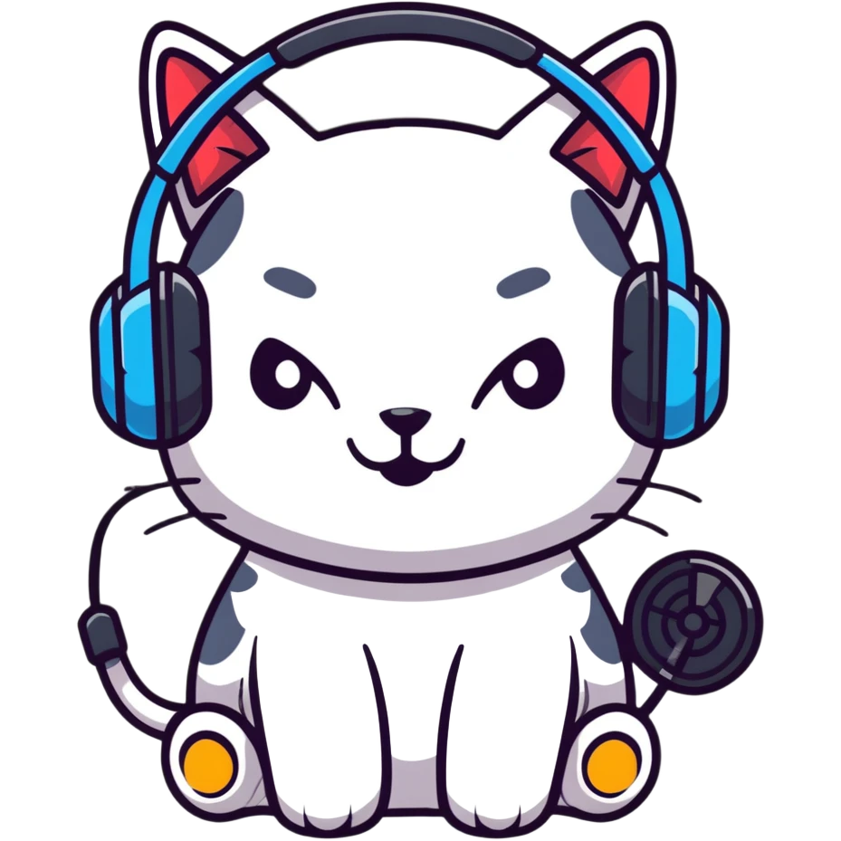 smiling cybercat wearing headphones emoji
