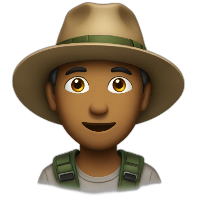 Dit with hat emoji