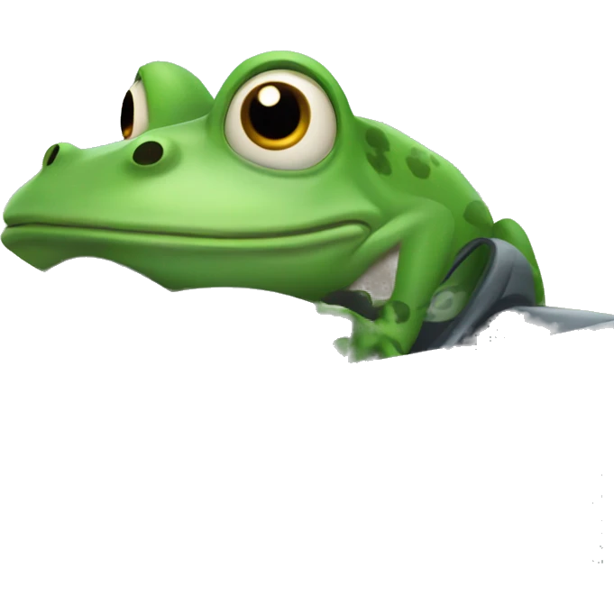 Frog driving a car emoji