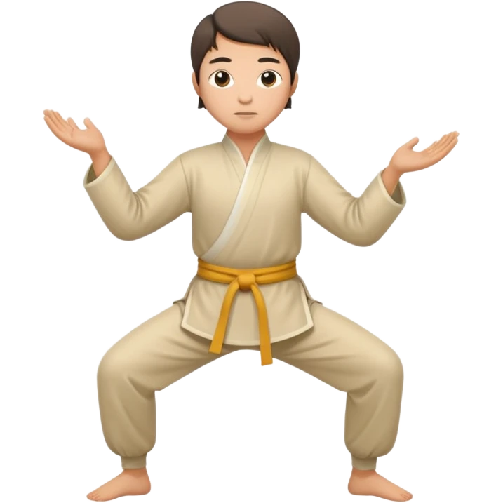 pratiquant de qi gong en position de l'arc emoji
