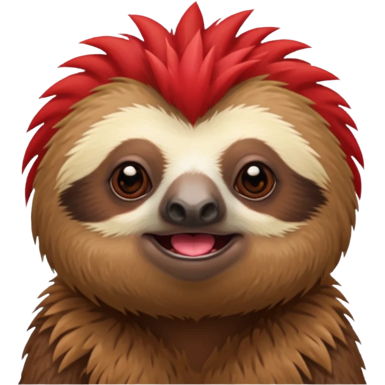 sloth with a red mohawk just the mohawk is red emoji