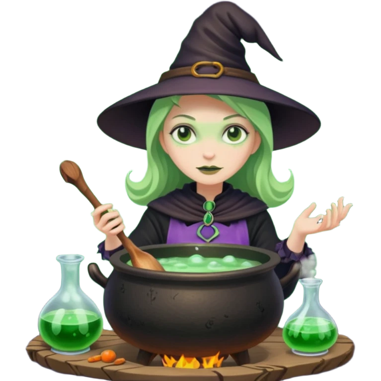 green witch cooking potion emoji