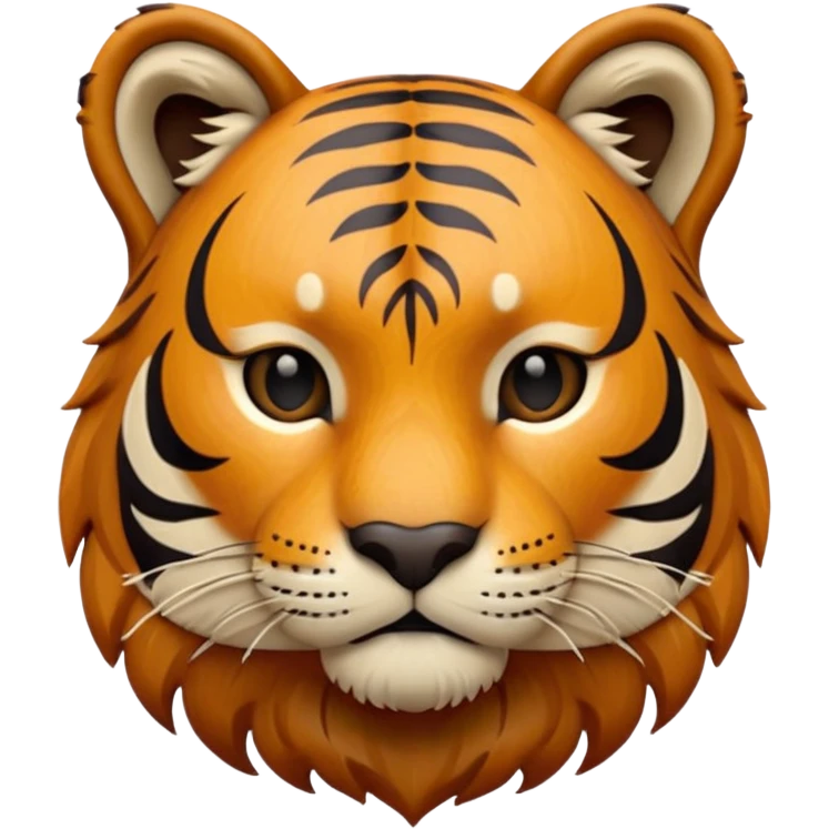 wood carved mini tiger brown emoji