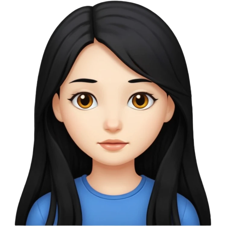 Long black hair girl  emoji