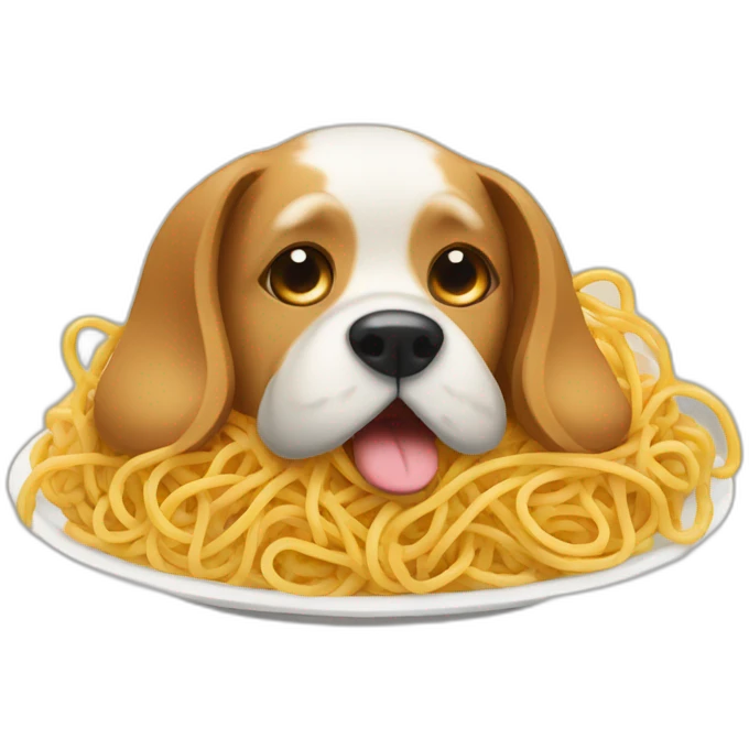 Dog eating spagehtti emoji