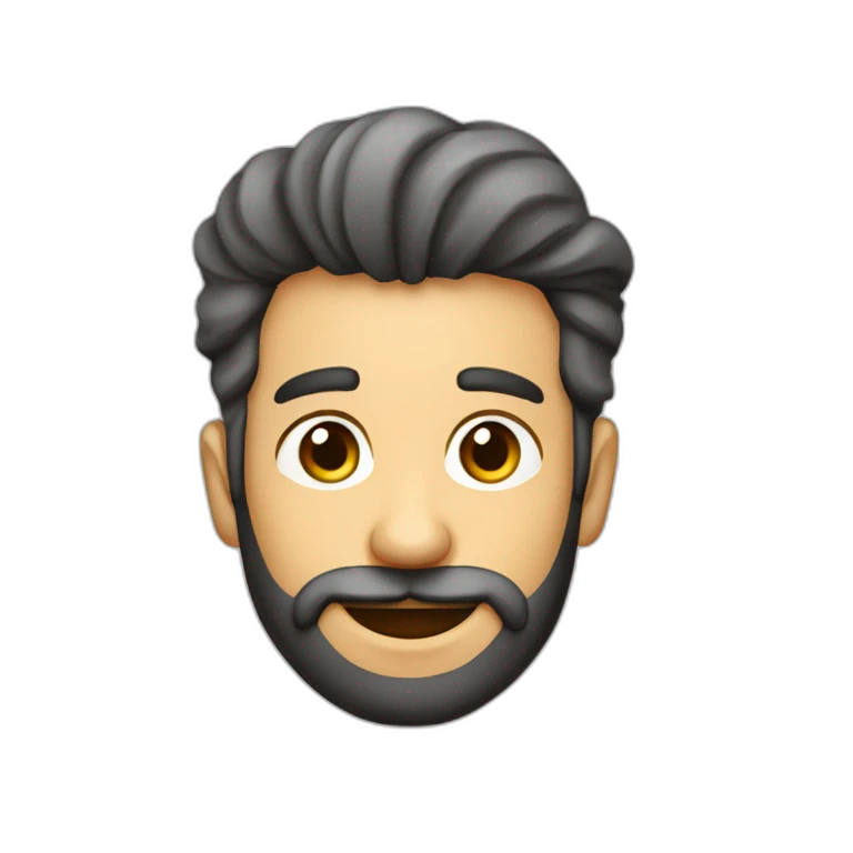 Feliz cumple hombre con barba sin pelo emoji