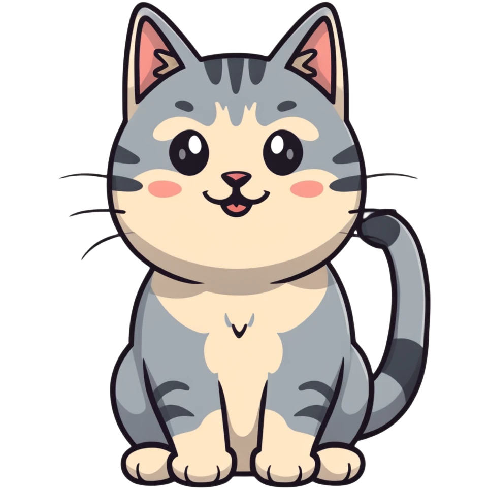 Gray tabby cat begging  emoji