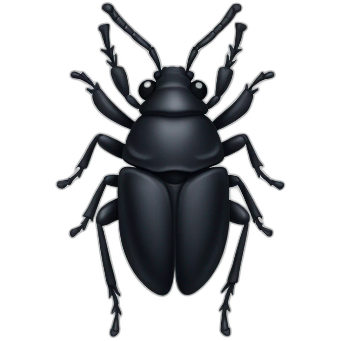 a completly black bug emoji