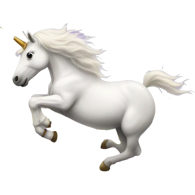 Unicorn jumping over a rainbow  emoji